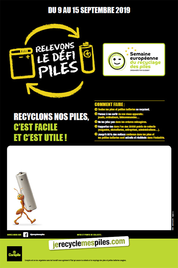 Affiche Défis recyclage des piles